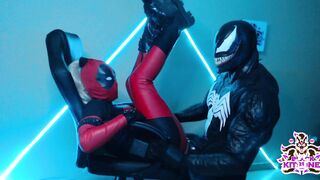 Black Kitsune - Ladydeadpool VS Venom Hardfuck & Cumshot