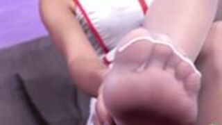 Cosplayfeet - Gorgeously Seductive Katy In A Red And White Nurse's Uniform