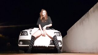 misssweetteen - Cum With Monster Cock In Front Of House